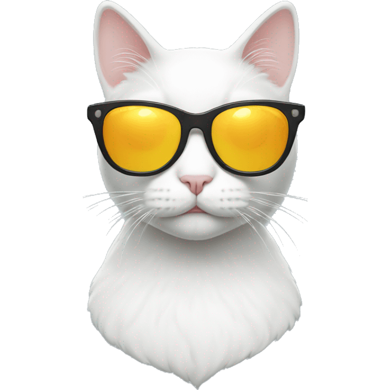 white Cat with sunglasses emoji