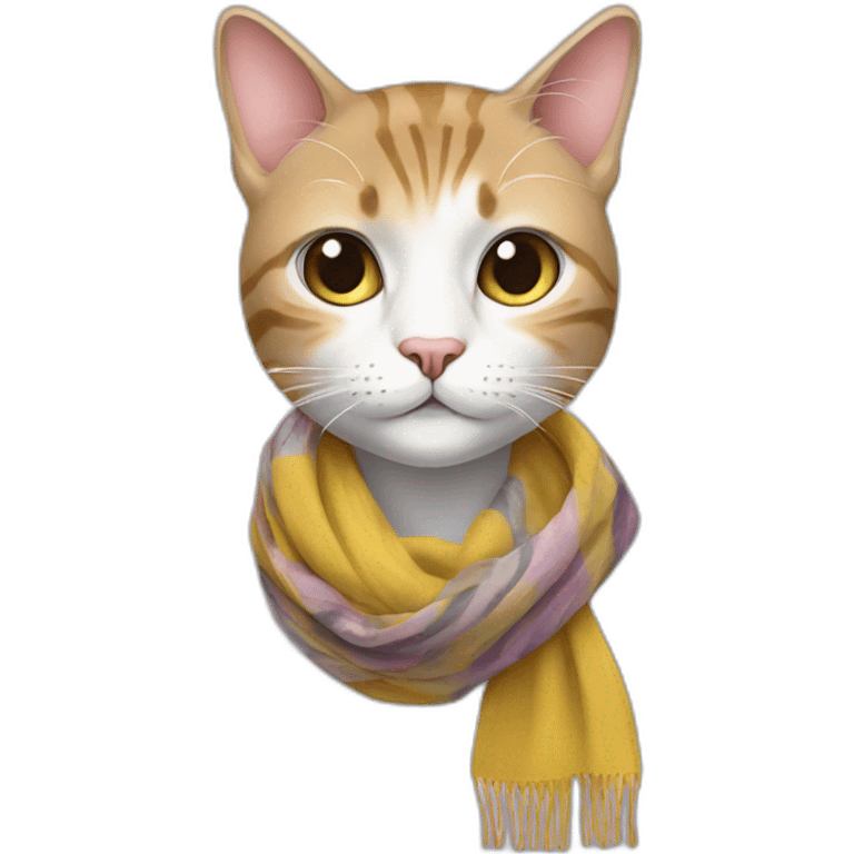 Fashion Cat in fashion scarf emoji