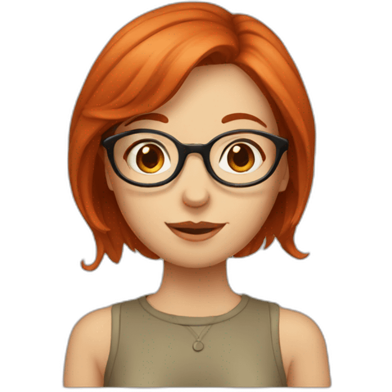 redhead girl with round glasses  emoji