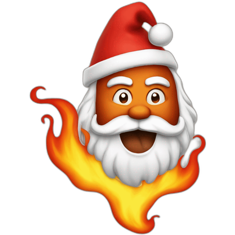 santa in flames emoji