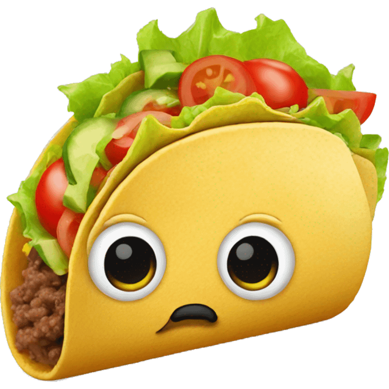 Taco with a mustache and eyes emoji