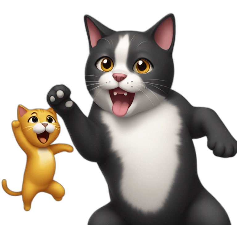 cat dancing whit dog emoji