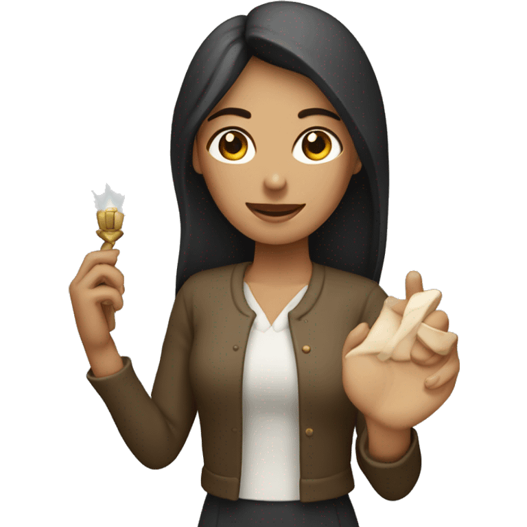 Mujer con vela en la mano emoji