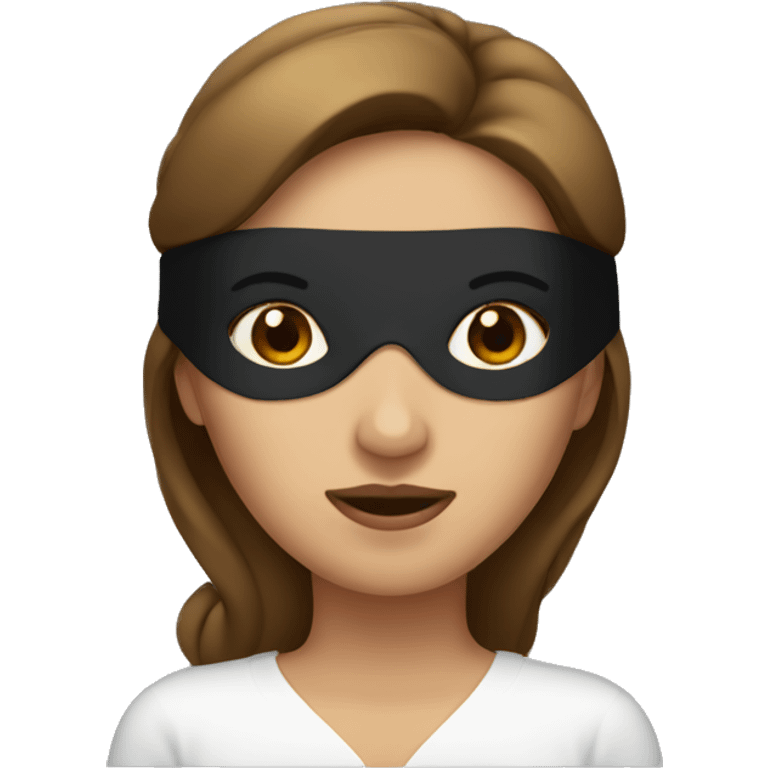 blindfolded woman with brown hair emoji