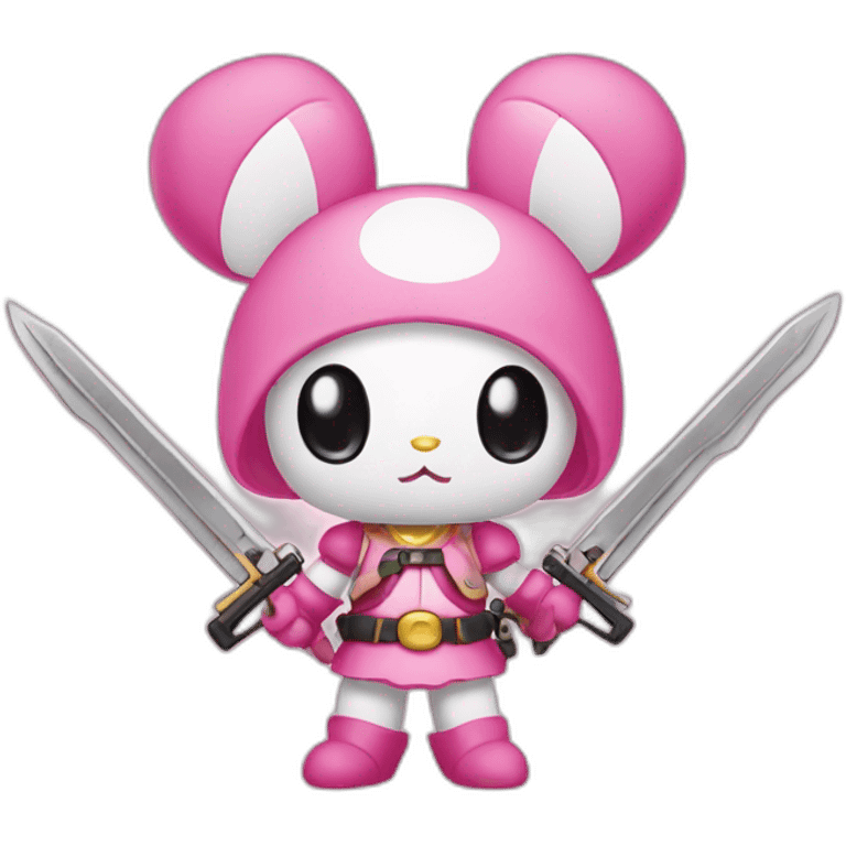 My Melody with weapons emoji