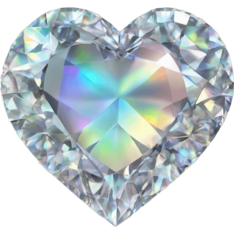 Heart shaped 56-carat iridescent diamond cluster emoji