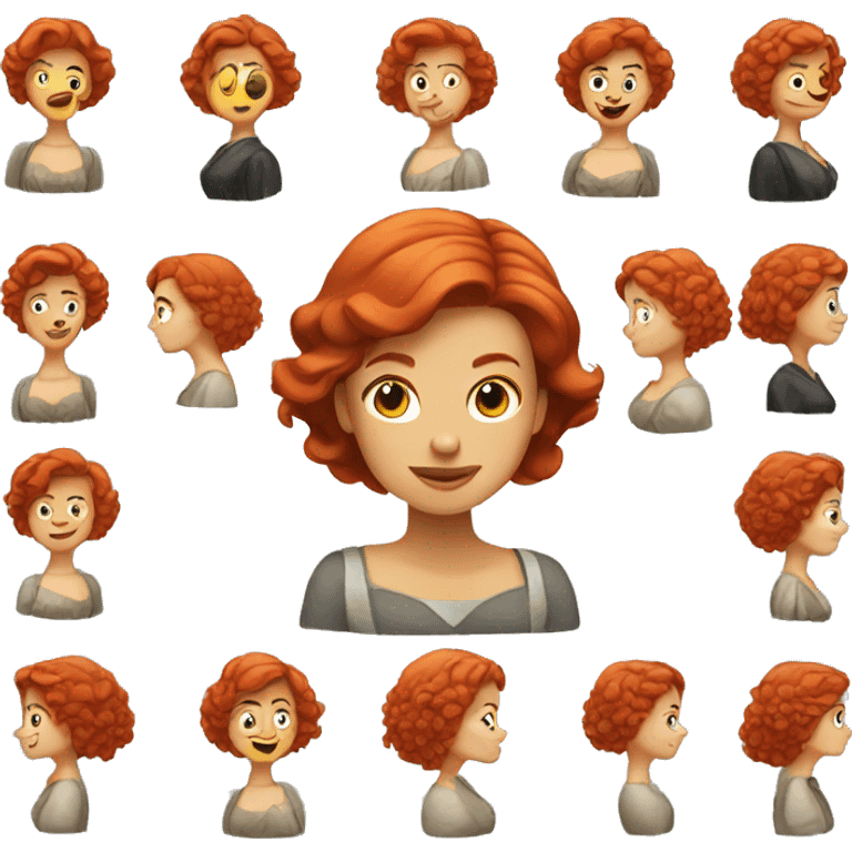 Short Red hair woman princess emoji