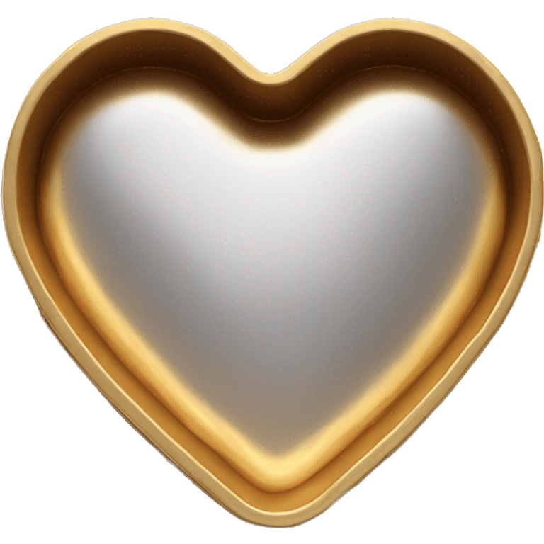 Realistic gold heart shaped cake pan emoji