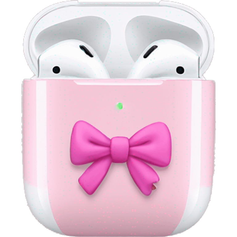 Pink airpods with bows emoji