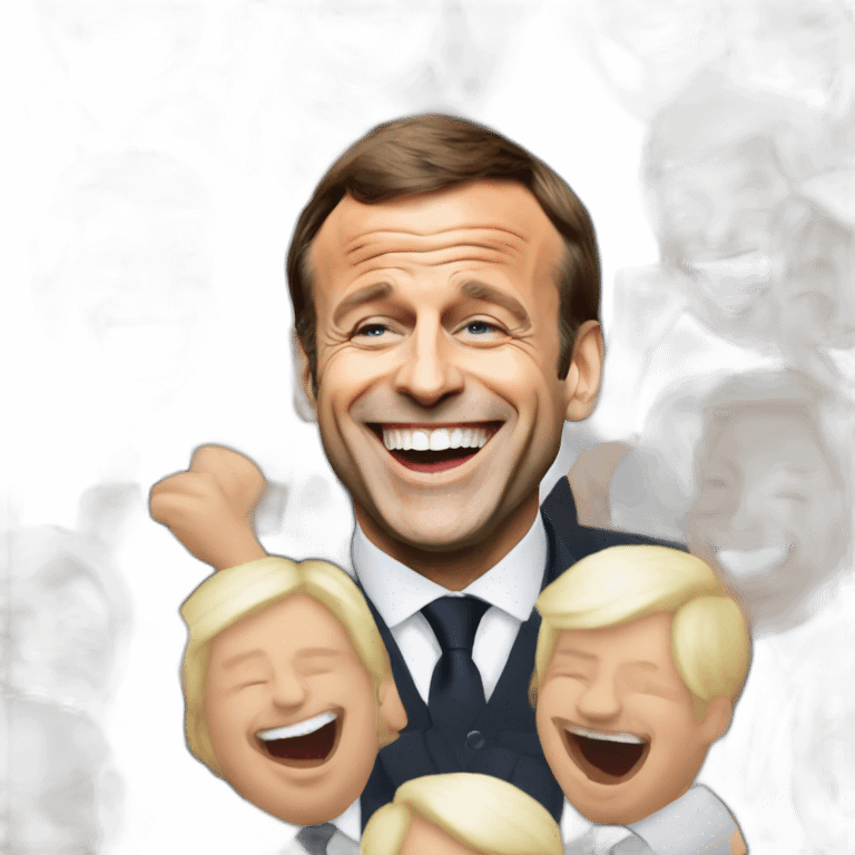 president macron laughing emoji