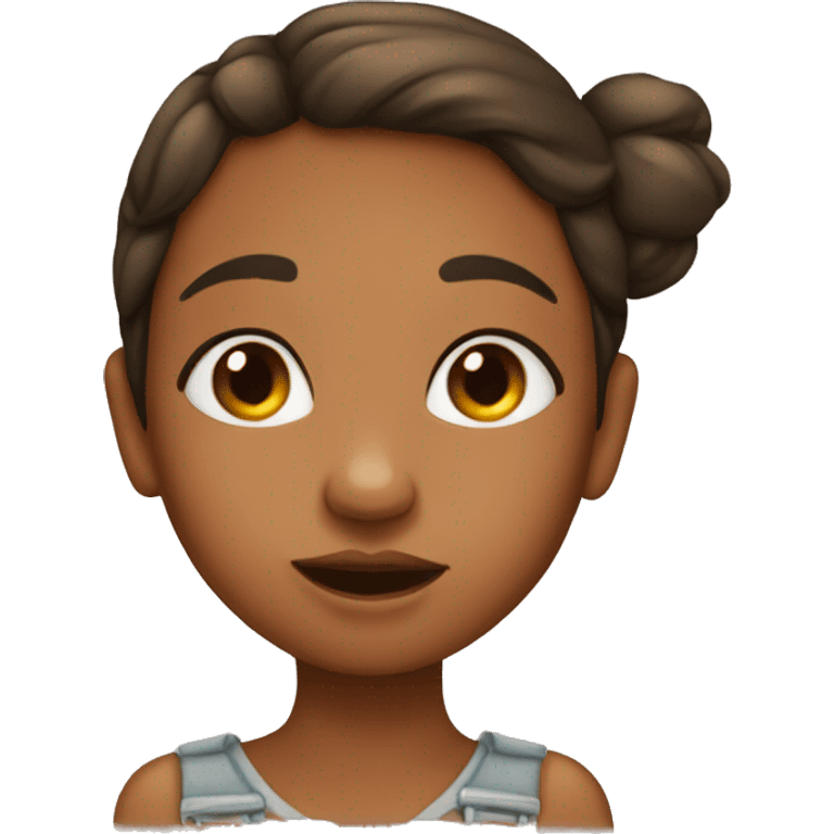 A tan skin girl kissing  emoji