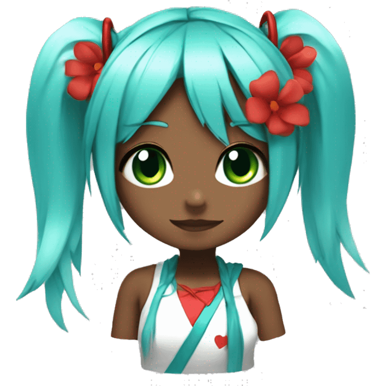 hastne miku original version with red 01 tatto on her left arm emoji