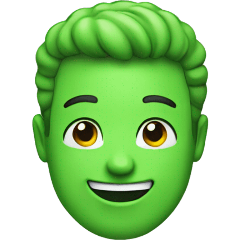 happy face color green emoji