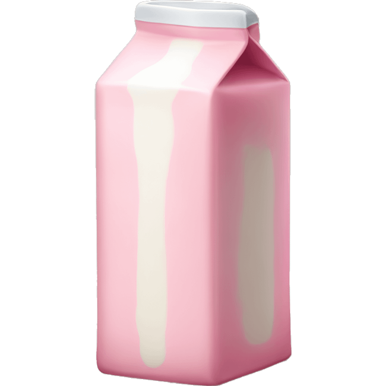 Realistic pink carton of milk. emoji