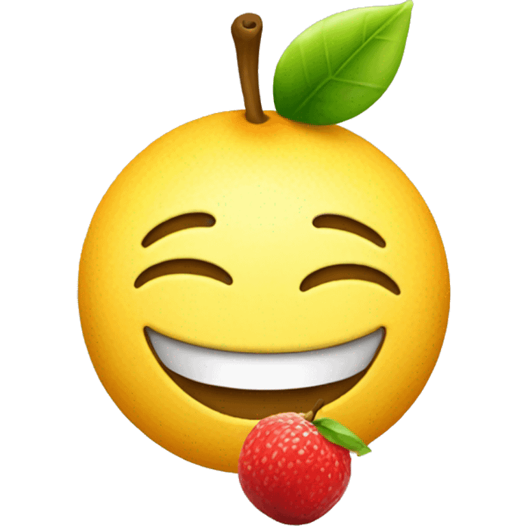 Smile emoji with grab fruit emoji