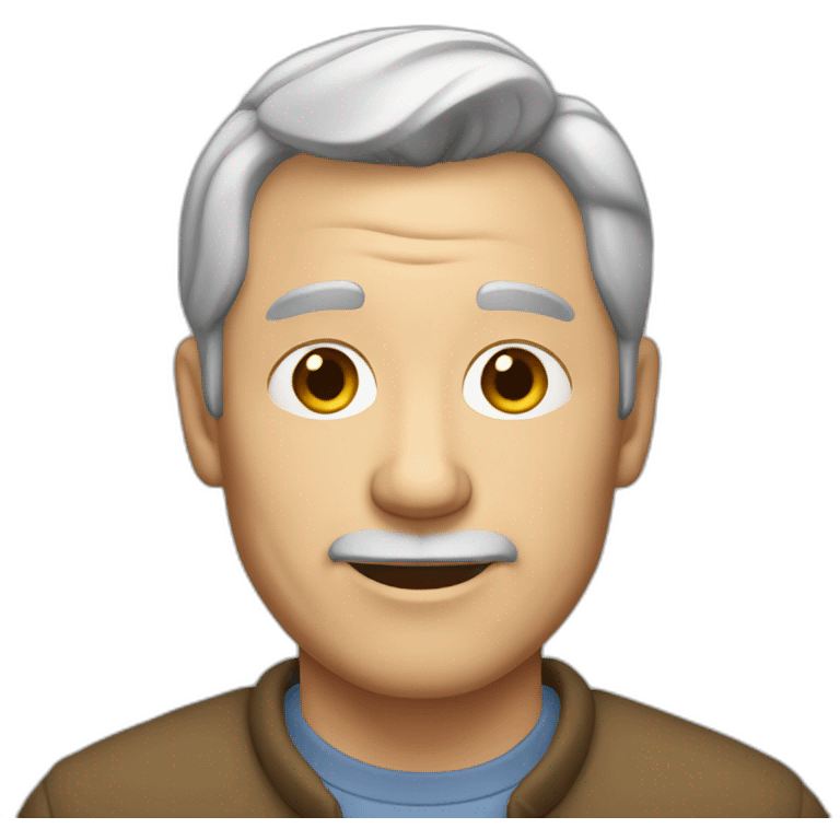 53 year old white man with short gray hair without a mustache emoji