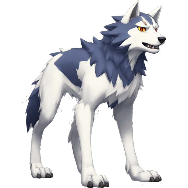 Edgy Colorful Digimon-Fakemon-Wolf full body emoji