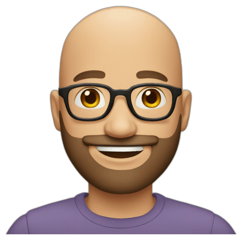 bald man with beard smiling emoji