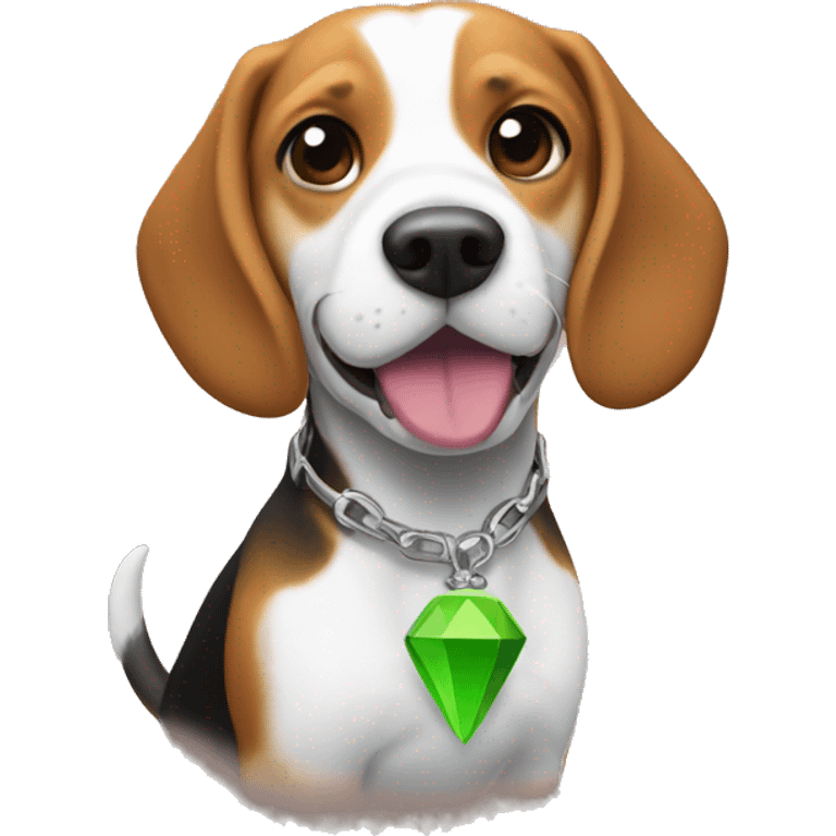 Beagle with Sims Plumbob emoji