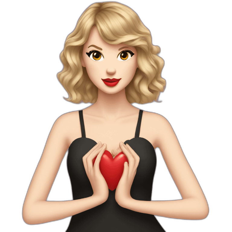 taylor swift with heart shaped hands emoji