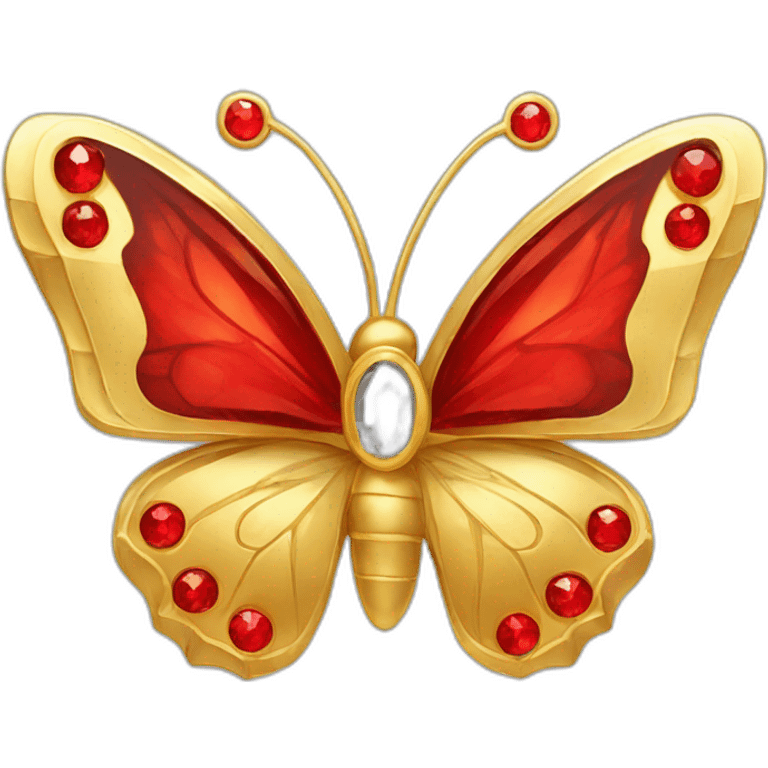 gold and red crystal butterfly jewel emoji