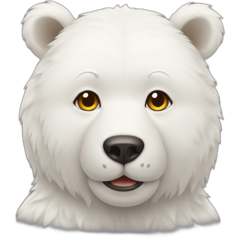 white Bear with head kitty emoji