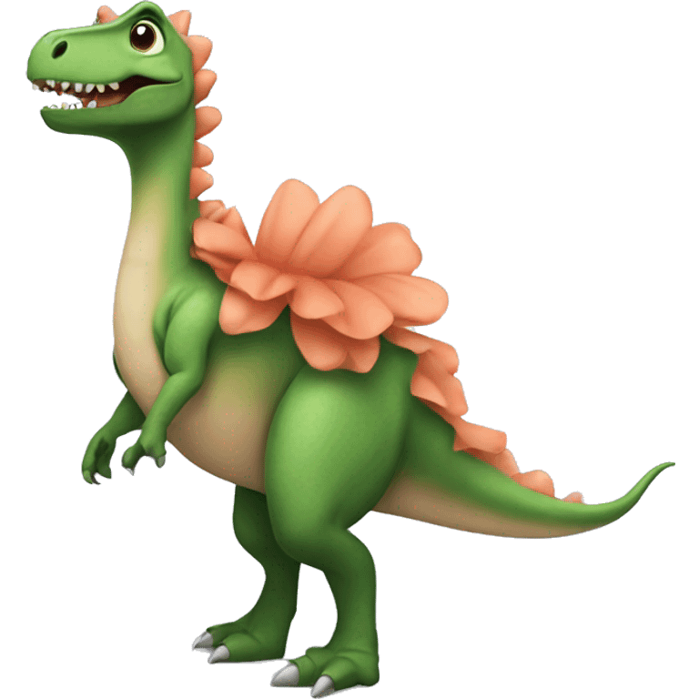 Dinosaur wearing a tutu emoji