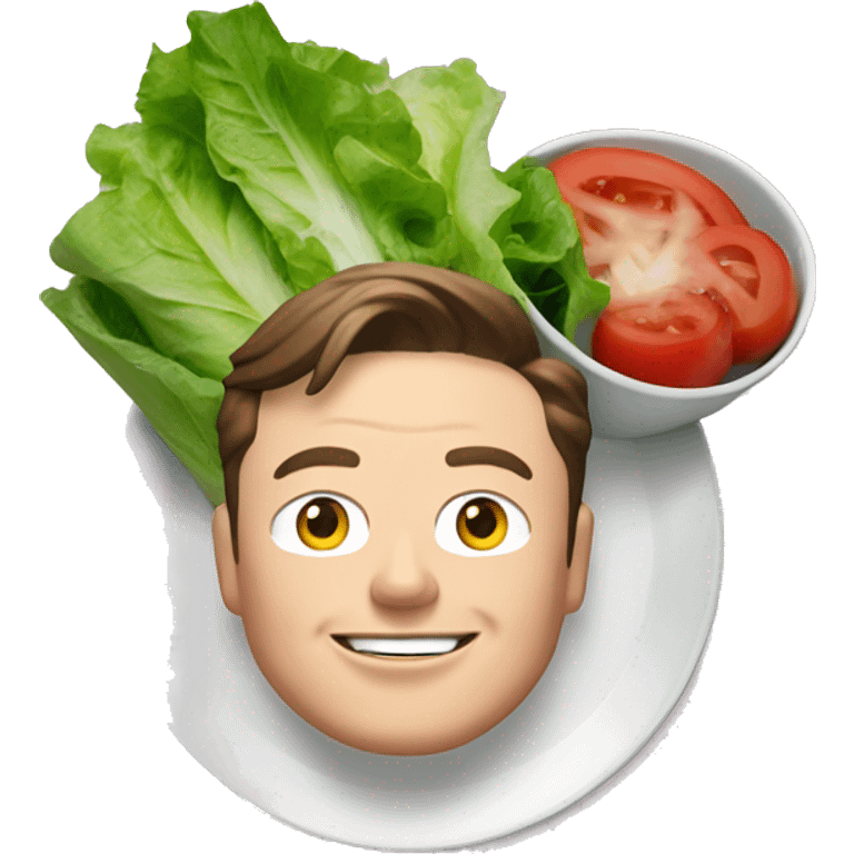 elon musk with he plate of salad emoji