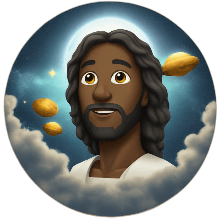 black jesus christ saving the world from aliens emoji