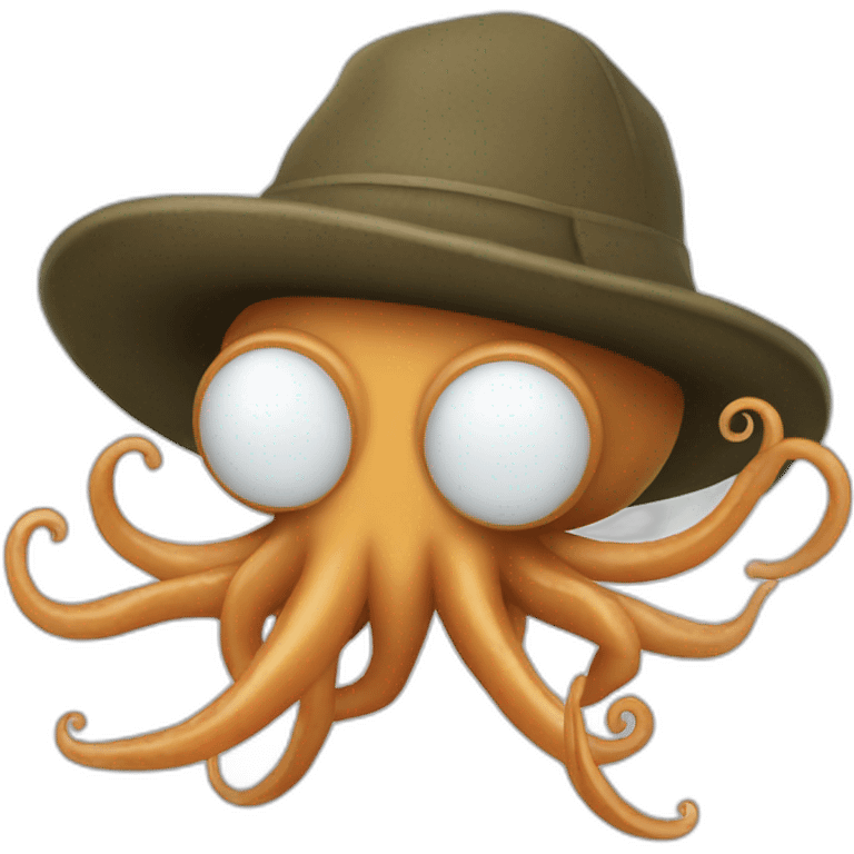 Squid wearing a deerstalker emoji