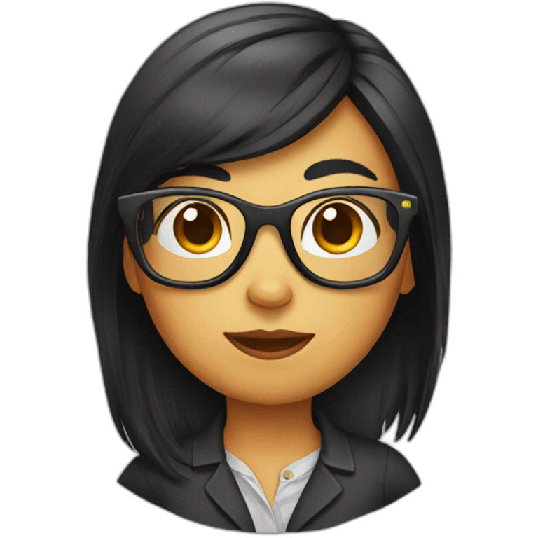 female duck wearing glasses with dark hair emoji