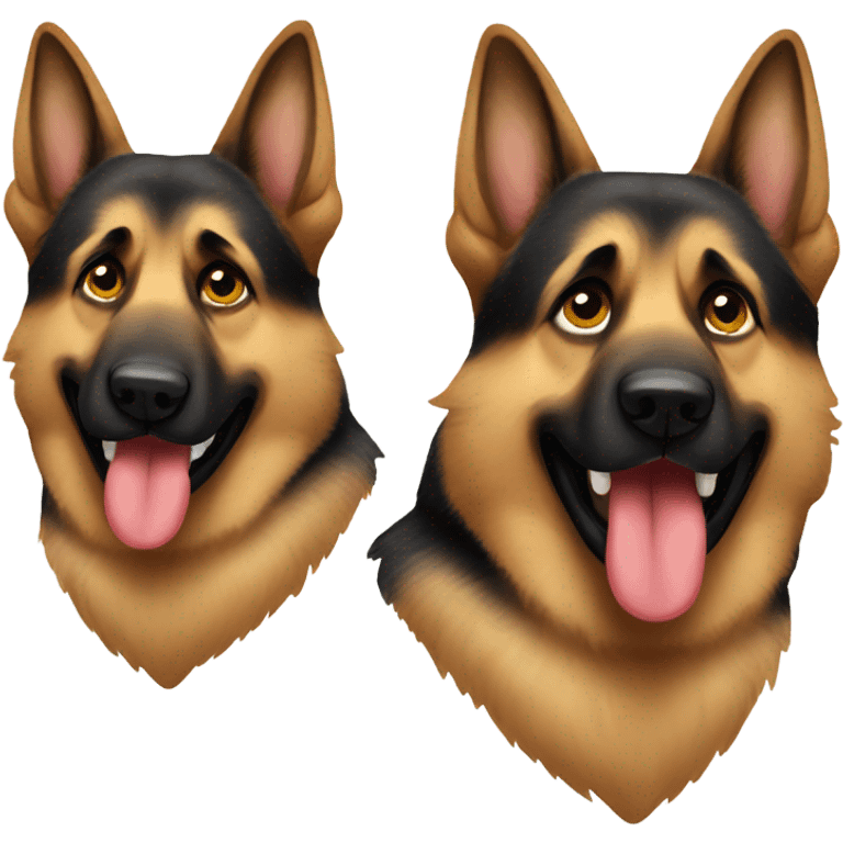 German Shepherd making sour face emoji