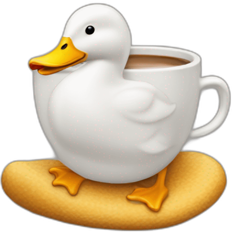 un canard boit un café emoji