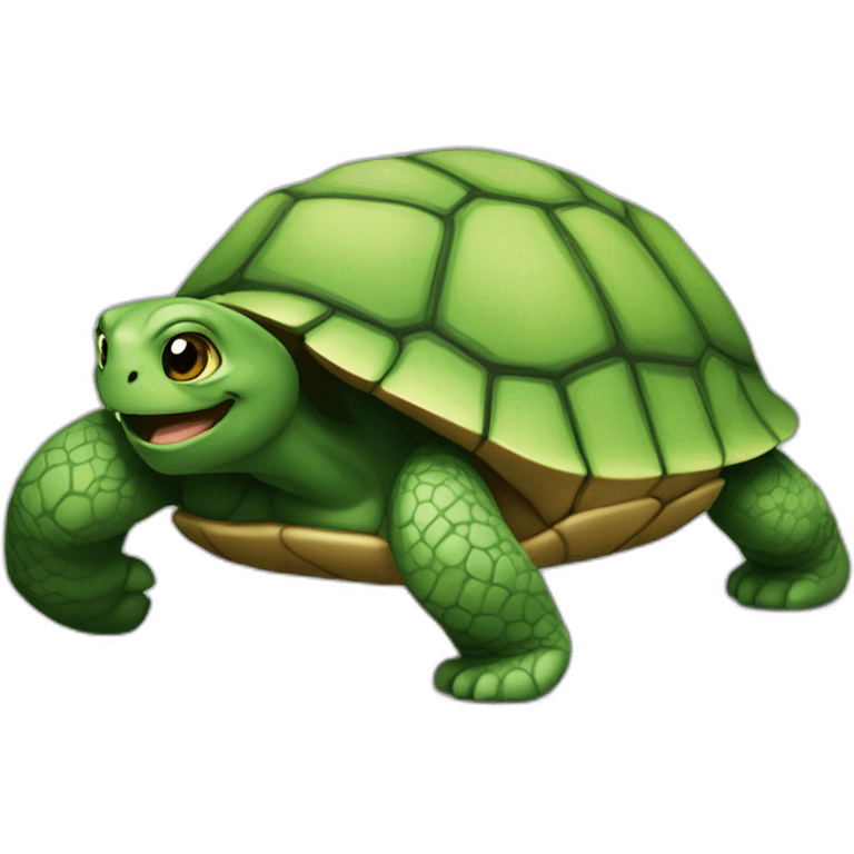 Chat sur sur tortue emoji