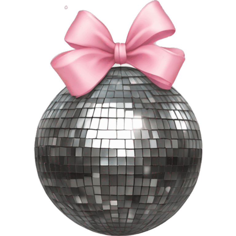 disco ball with light pink bow on it  emoji