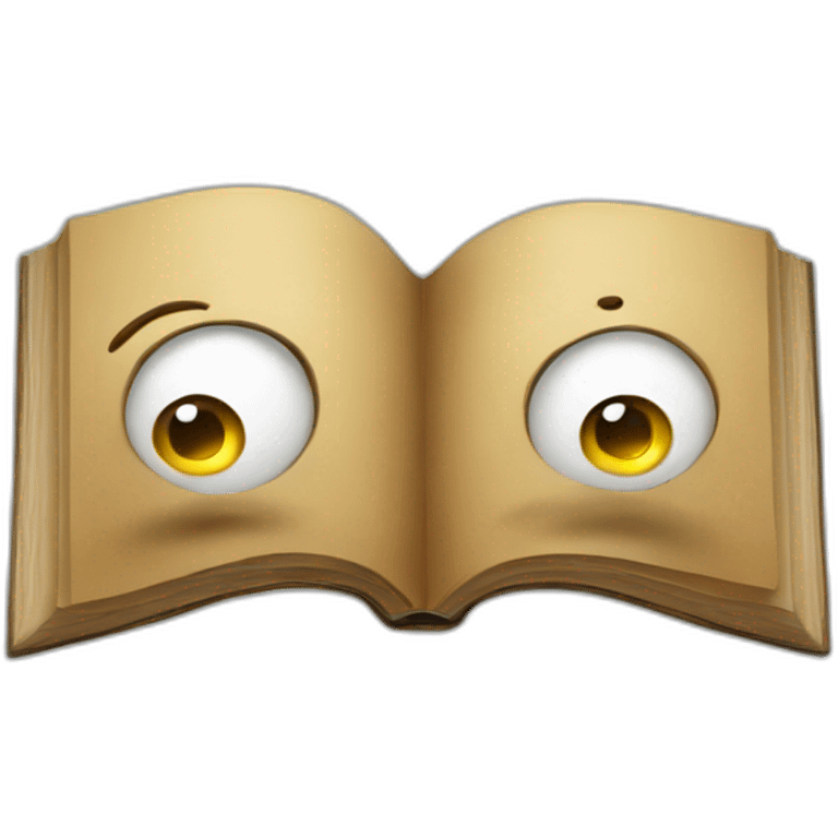 Book with eyes and mouth emoji