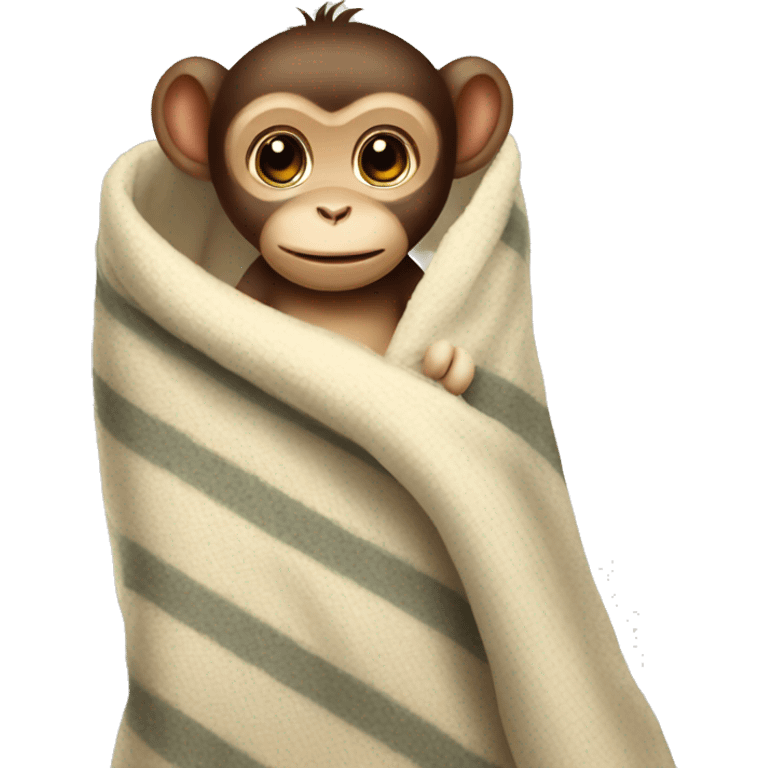 Baby monkey in a blanket emoji