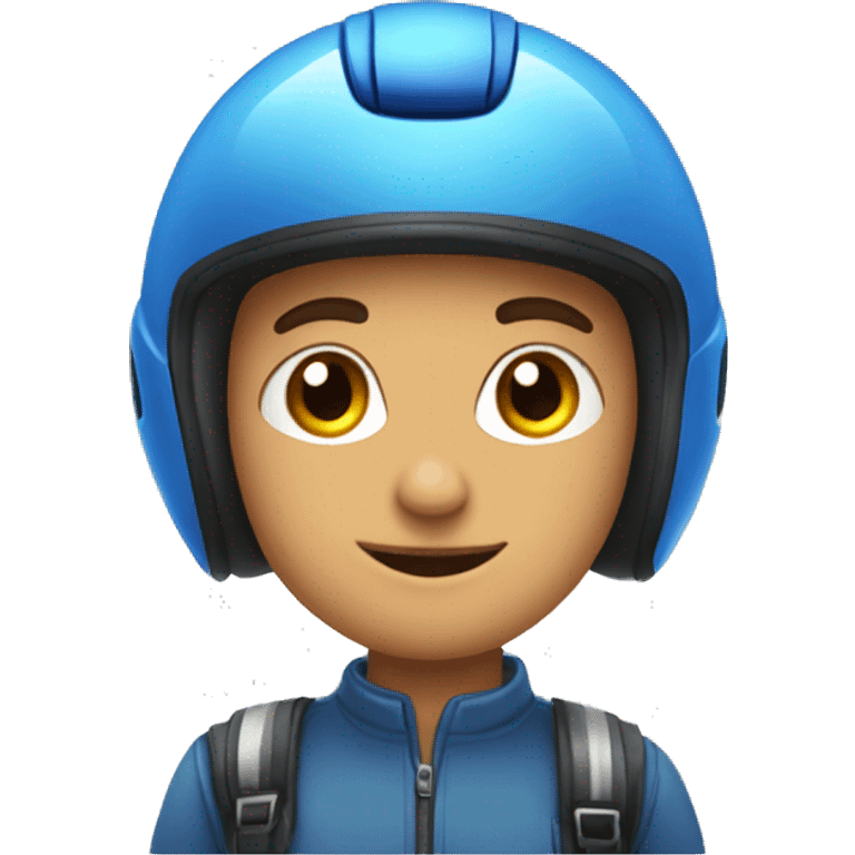 Boy with  blue helmet onr scooty emoji