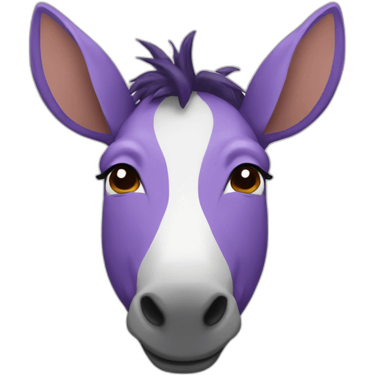 Purple round short bald donkey emoji