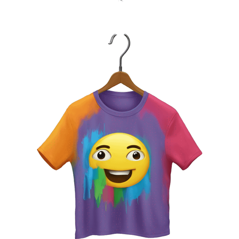 Colorful t-shirt hang on a hanger rail 






 emoji