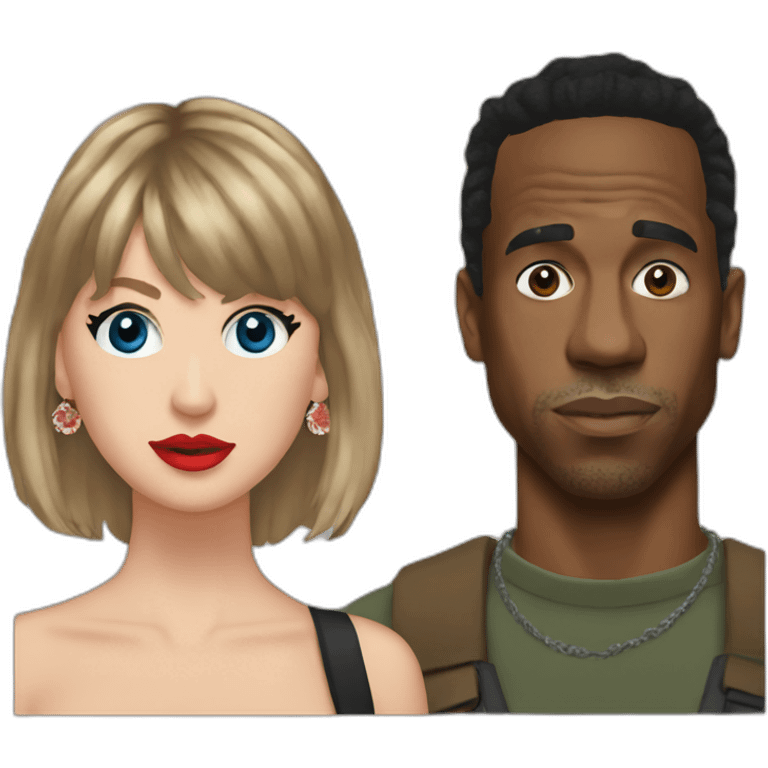 travis scott and taylor swift dramatic emoji