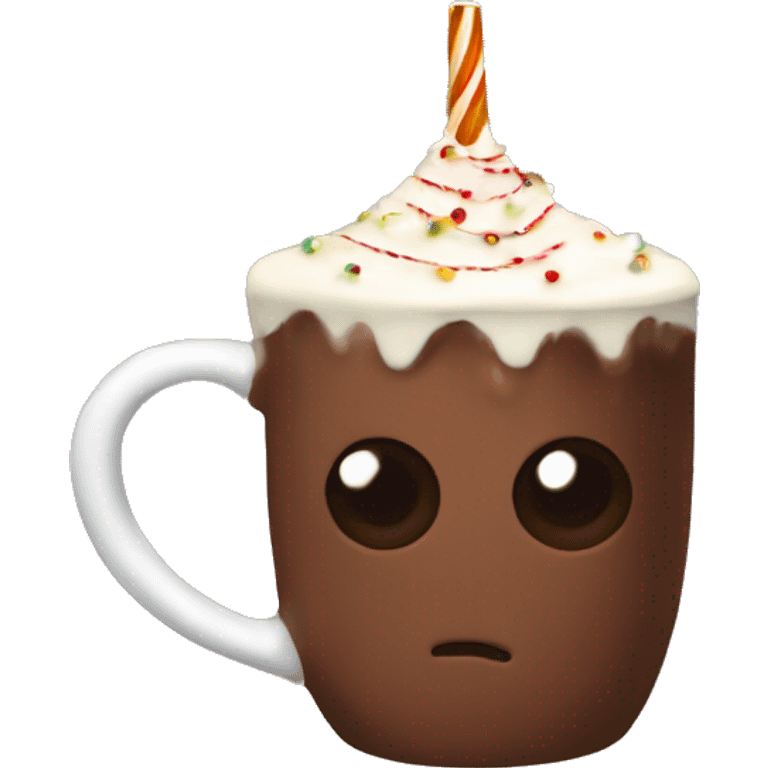 A Christmas tree hot chocolate  emoji