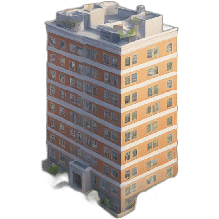 apartment building model isometric emoji