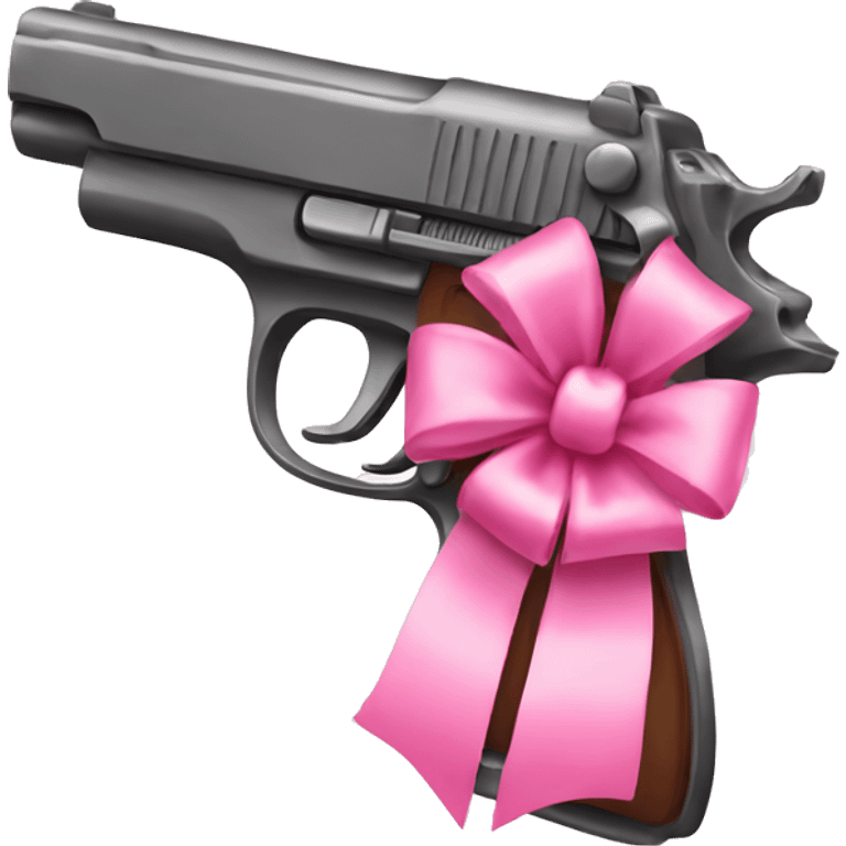 pink pistol with  pink bow emoji