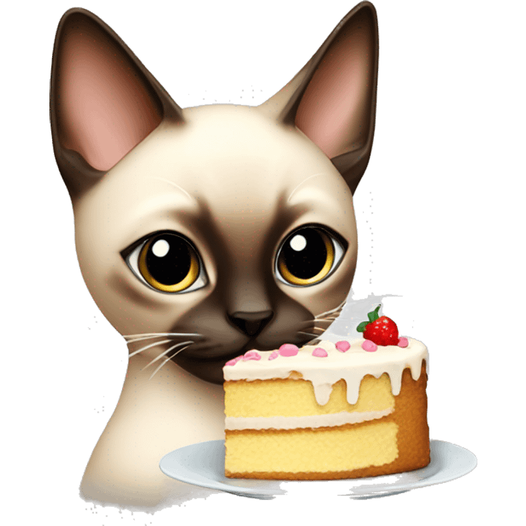 siamese cat eating cake emoji