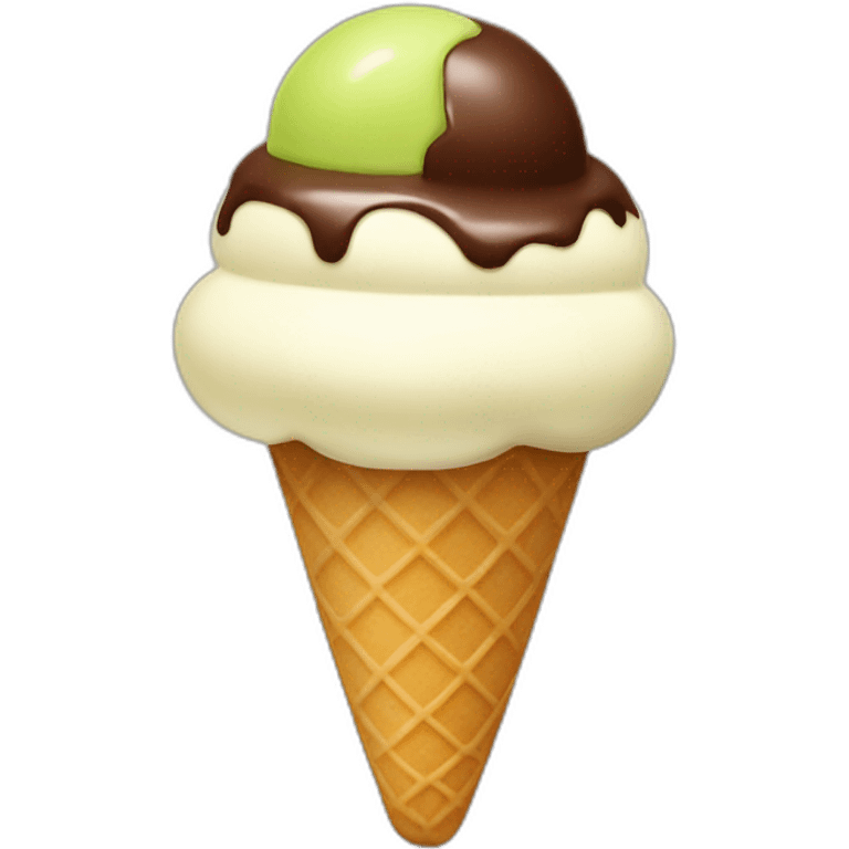 Ice Cream choclate pistachio emoji