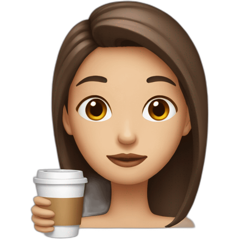 girl head who drink coffeу emoji