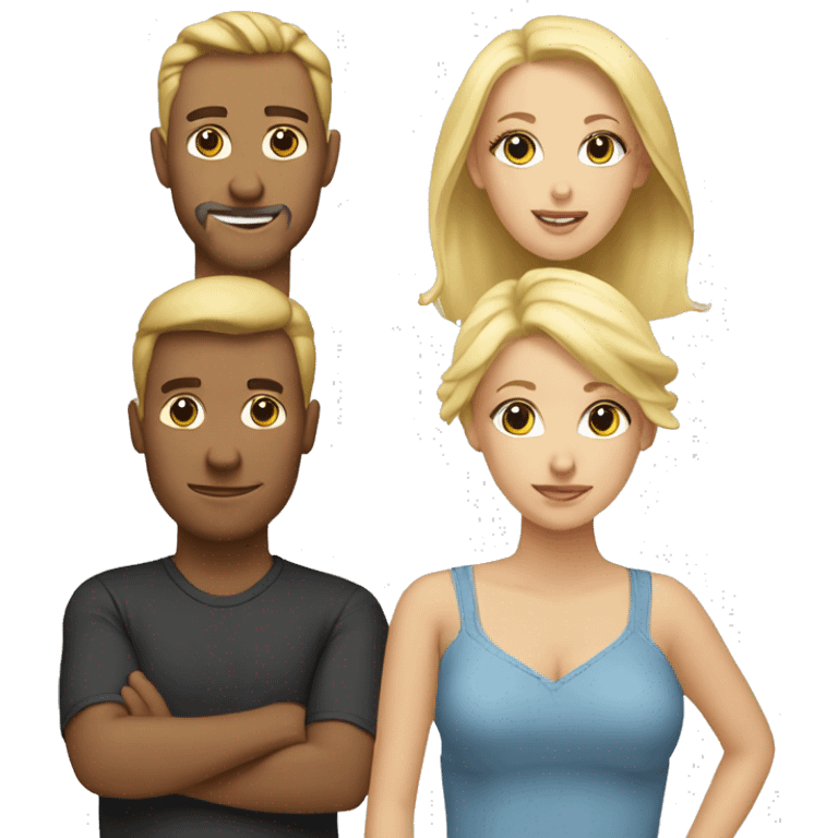 4 people...2 blond woman 2 man emoji