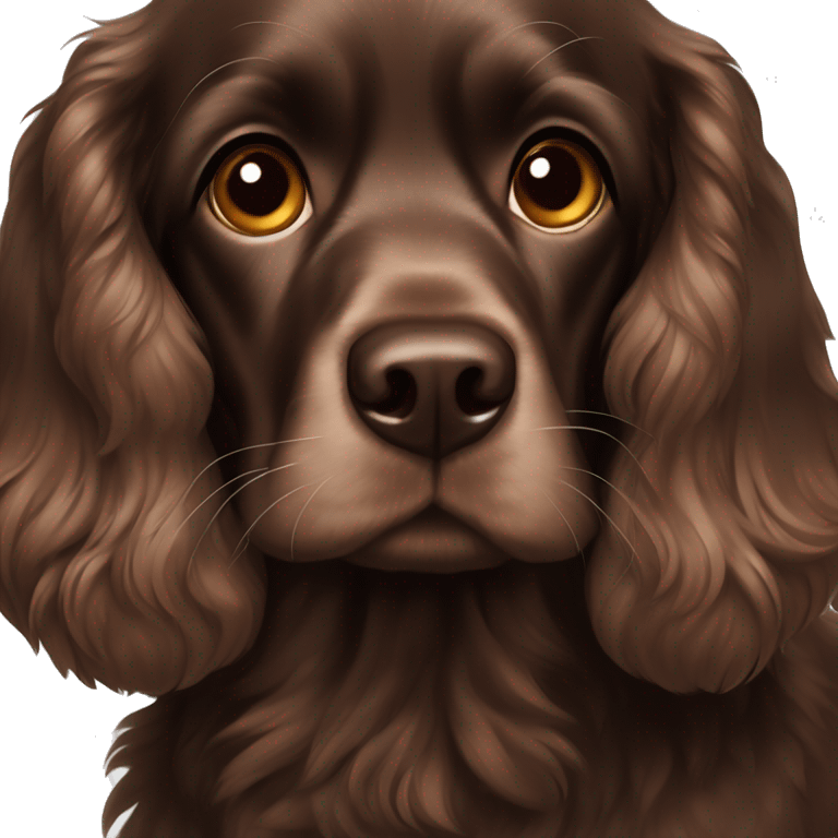 Dark brown cocker spaniel   emoji