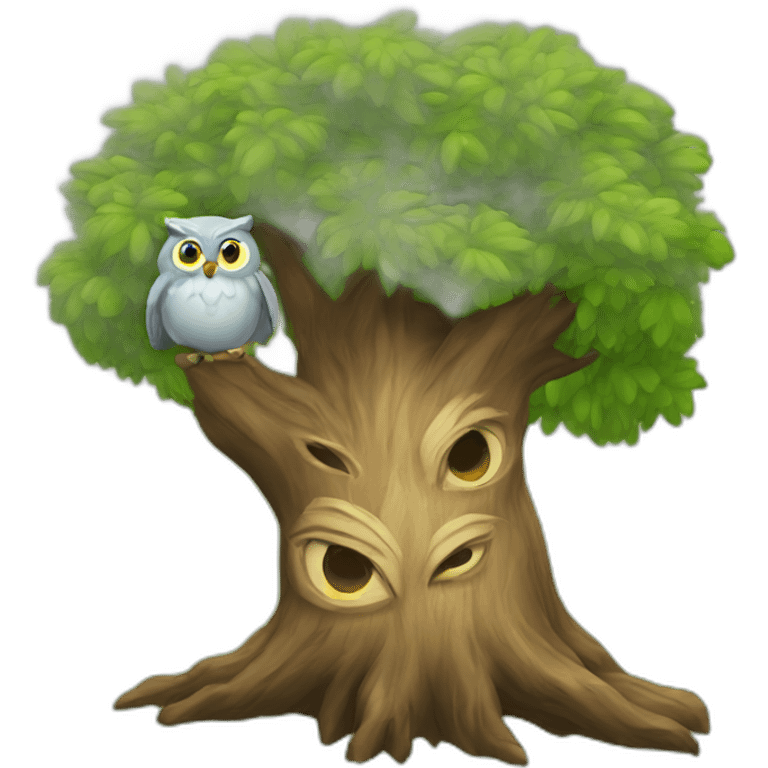 tree with owl emoji